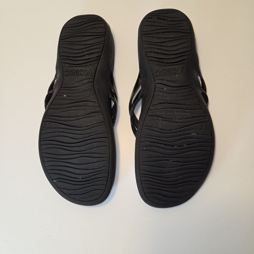 Vionic Black Thong Sandals Flip Flops Orthotic Arch Support Womens Size 6.5 - Picture 5 of 6